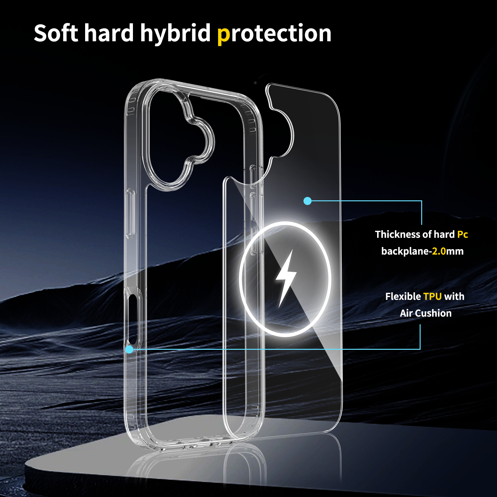 TPU+PC Clear Magnetic Case for iPhone 17 Pro Max - Detail View 14